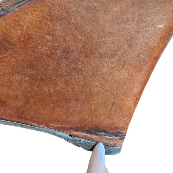 Brown Leather Wedge Sandals Adjustable Strap Peep-Toe Design For Women Sz 9.5 - Picture 7 of 11